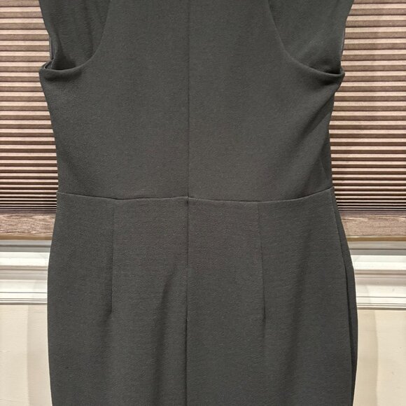 Square Neck Peplum Midi Sheath Dress Black SZ: Large - Picture 8 of 16